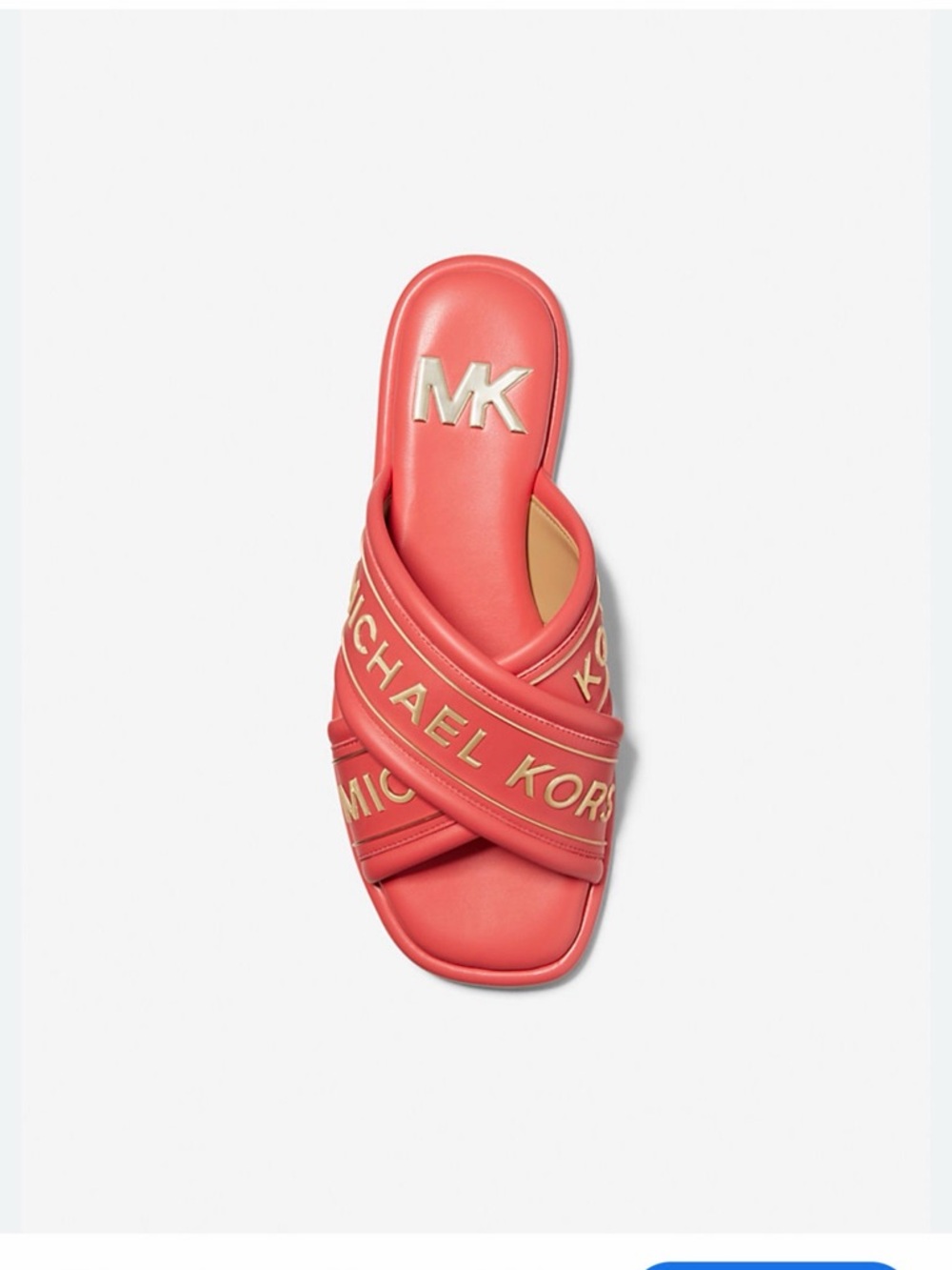 Michael Kors Coral/Gold Crisscross Logo Slide